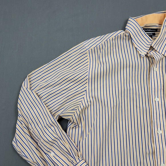 Croft & Barrow Men's Easy Care Classic Fit Striped Button Down Shirt 15.5 32/33 - Picture 2 of 12